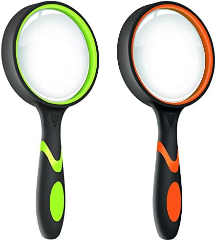 Leffis 3 Pack Magnifying Glass, 10X Reading Magnifier for Kids and Seniors