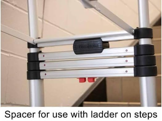 Telesteps 14ES Telescoping A-Frame Ladder – 10 ft Height, 14 ft Reach | Type 1AA 375 lb Rated | One-Touch Folding Aluminum Ladder with Stair Offset