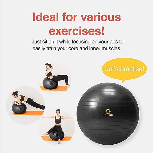 Primasole Exercise Ball for Balance Stability Fitness Workout Yoga Pilates at Home Office & Gym Birthing Ball for Pregnancy, Office Ball Chair