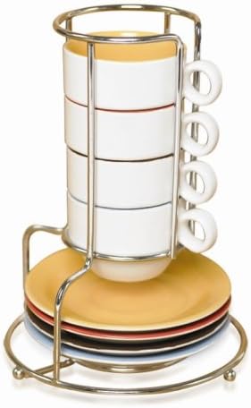 Stackable Espresso Set, 8 Piece, Multi Colored