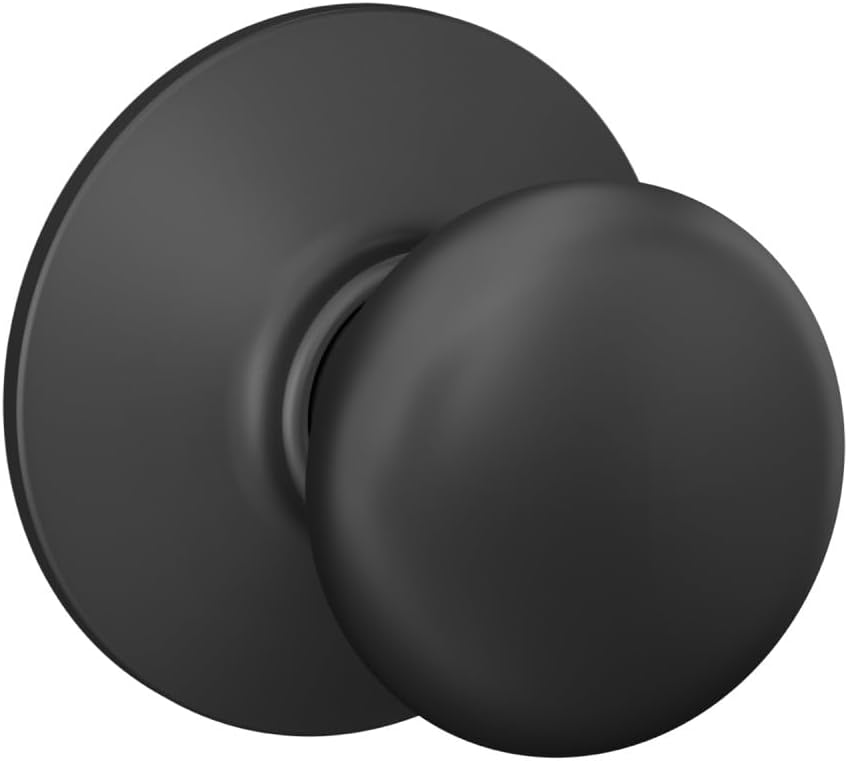 Schlage Plymouth Bed/Bath Privacy Door Knob with Lock, Satin Nickel | Interior bedroom or bathroom door knob with push button lock, Easy to install, Certified durability, Universal fit