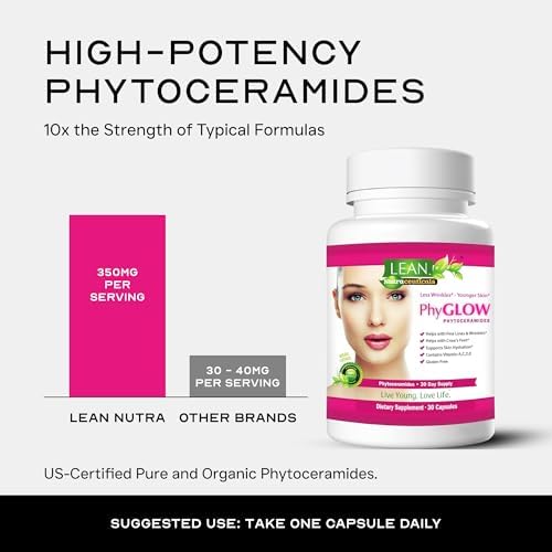Phytoceramides Ceramide Skin Hydration Restore Beauty Health Supplement, Hyaluronic Acid Alternative Pills w/Multivitamins A, C, D, E