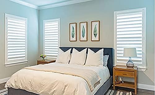 -Plantation Shutters –Custom Made Window Blinds – No Front Tilt Rod - Easy DIY Installation – Interior Plantation Shutters -Privacy Blinds for