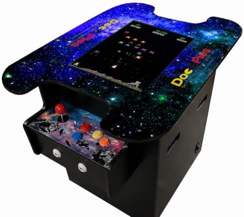 Doc and Pies Arcade Factory 516-Game Full Size Cocktail Arcade Machine – 2 Player Retro Arcade Table with LCD Screen, Joysticks & Buttons – Classic Arcade Cabinet for Home or Game Room