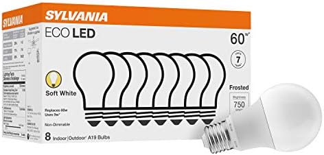 Sylvania ECO LED Light Bulb, A19, 100W Equivalent, Efficient 14.5W, 7 Year, 1450 Lumens, Frosted, 5000K, Daylight - 6 Pack (40884)