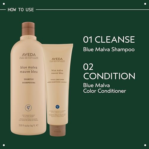 Aveda Blue Malva Shampoo | Purple Shampoo for Gray and Blonde Hair | Neutralizes Brassiness and Yellow Tones |With Blue Malva and Coneflower | 95%
