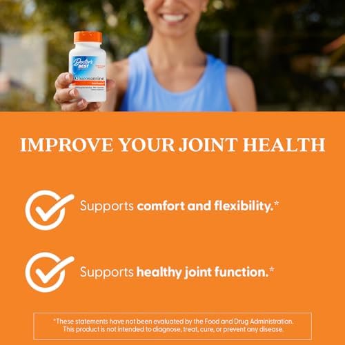 Doctor's Best Glucosamine Supplement for Men & Women - Glucosamine 1500mg Per 2 Capsules, Joint Health Support for Adults, Gluten Free, Non GMO