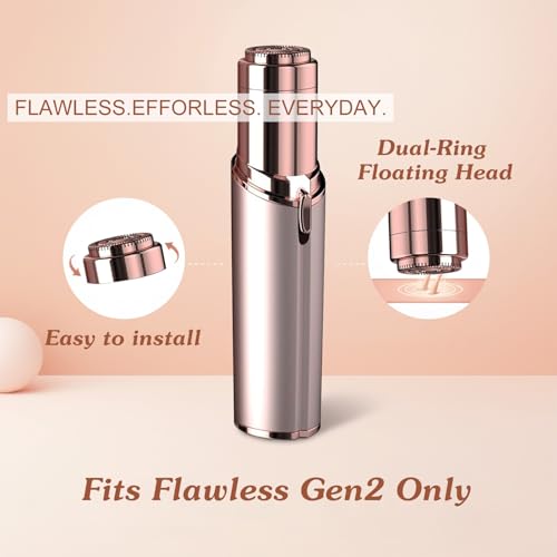 tuokiy Replacement Heads for Flawless Finishing Touch Face Shaver | Compatible with Flawless facial hair remover gen 2, 4-pack, Hypoallergenic blades