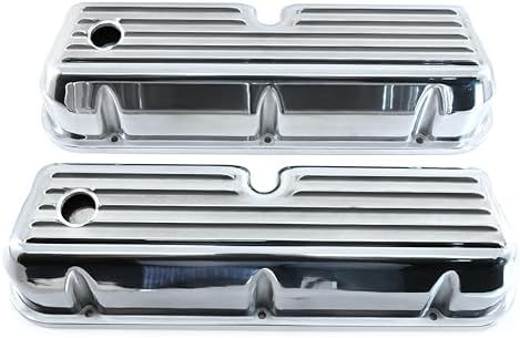 Compatible/Replacement Aluminum Ford Small Block 289-302-351W-5.0L Tall Full Finned Valve Covers – Polished Finish