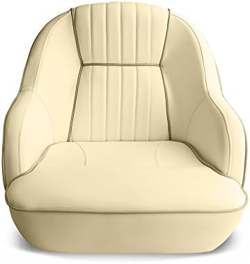 Leader Accessories Pontoon Captains Bucket Seat Boat Seat Boat Chair | Boat Chair with Armrest Ergonomic Design Compression Foam Padding Injection Molded Plastic Frame