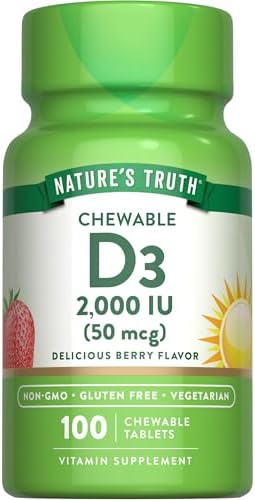 Nature's Truth Chewable Vitamin D3 | 2,000 IU | 100 Tablets
