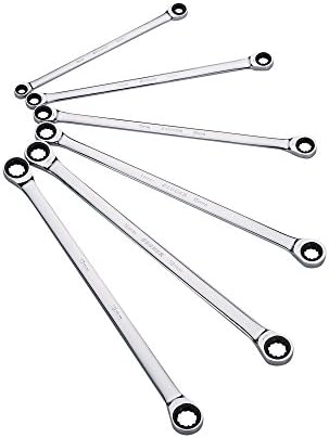 Sunex 9924M Metric Extra Long Double Box Ratcheting Wrench Set, 6-Piece