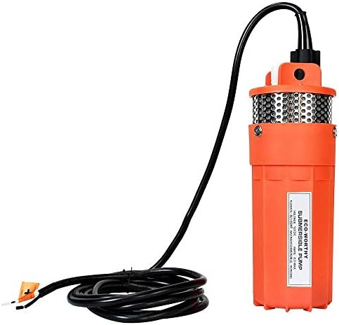 ECO-WORTHY 24V Submersible Deep Well Water Pump with 10ft Cable 1.6GPM 4'' 5A, Max Lift 230ft/70m, DC Pump/Alternative Energy Solar Battery Farm & Ranch Submersible Deep Well Pump