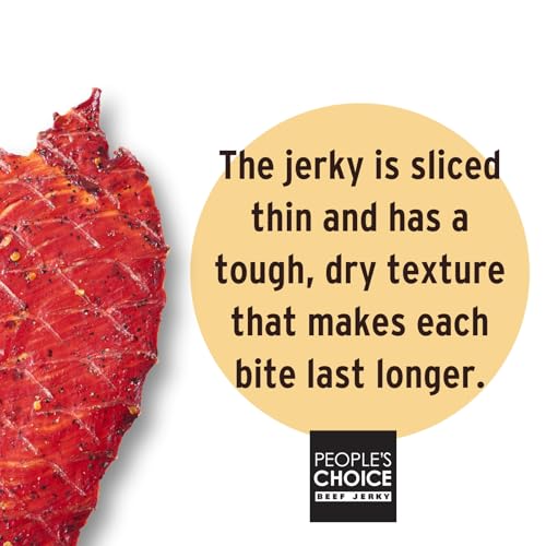 People's Choice Big Slab Beef Jerky - Whole Muscle - Hot & Spicy, 19.2 oz | Thin Sliced Slabs, 9 g Protein Per Serving, Low Sodium Recipe, 15 Count Pieces, Preservative Free, 365 Day Shelf Life