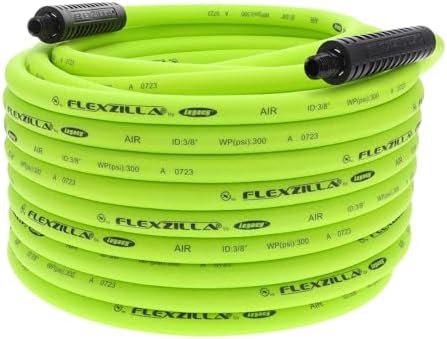 Flexzilla Air Compressor Hose, 3/8 in. x 50 ft., 1/4 in. MNPT Fittings, No-Kink, All Weather, Lightweight, Premium Hybrid Polymer, 300 PSI, ZillaGreen