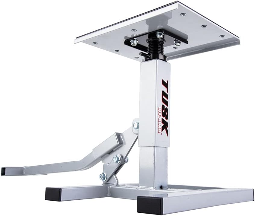 Tusk Adjustable Dirt Bike Motorcycle Lift Stand – Height Adjustable Maintenance Stand for Off-Road and Motocross Service