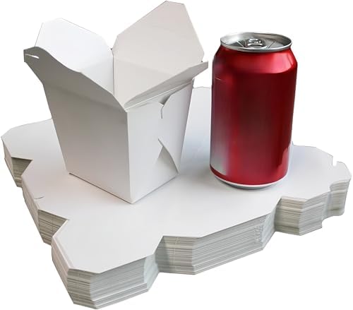 50 pack 16oz chinese white take out paper box,Noodle Take Out Food collapsible Container