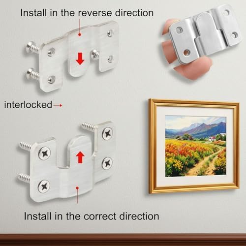 Mudder 4 Pieces Sectional Couch Connectors Metal Couch Clips Sectional Sofa Connector Interlocking Furniture Connector Bracket with Hardware