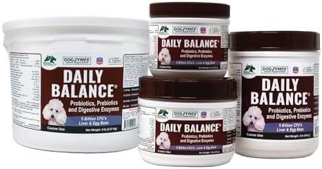 Dogzymes Probiotic Daily Balance - Supplies Nutritional Support and Live microorganisms for intestinal Well-Being as Well as enzymes for Proper Digestion. Liver and Egg Base. (1 Pound)