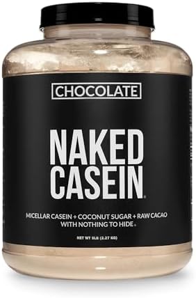 NAKED Casein - Vanilla Micellar Casein Protein - 5 Pound Bulk, NSF Certified, GMO-Free, Gluten-Free, Soy-Free, Preservative-Free - Stimulate Muscle Growth - Enhance Recovery - 61 Servings