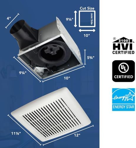 Broan-NuTone Bathroom Exhaust Fan, Easy Install, Powerful 110 CFM, Quiet 1.0 Sones, Energy Star