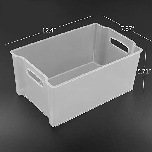 Tyminin Plastic Stackable Fridge Storage Basket Freezer Bin, 4 Packs
