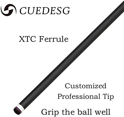Carbon Fiber Pool Cue Stick 10.5mm/11.8mm/12.5mm,Low Deflection Pool Stick,Professional Cue Stick with Case