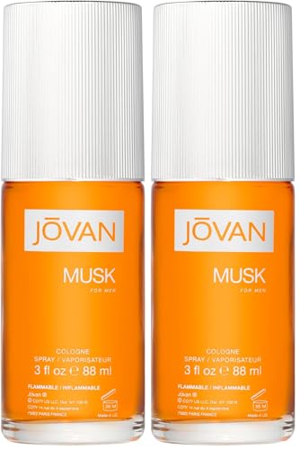 Jovan Musk for Men Eau de Cologne Spray 3 fl oz (Pack of 1), Notes of Carnation, Lavender, and Amber, Men's Fragrance, Long Lasting, Everyday Fragrance, Travel Size