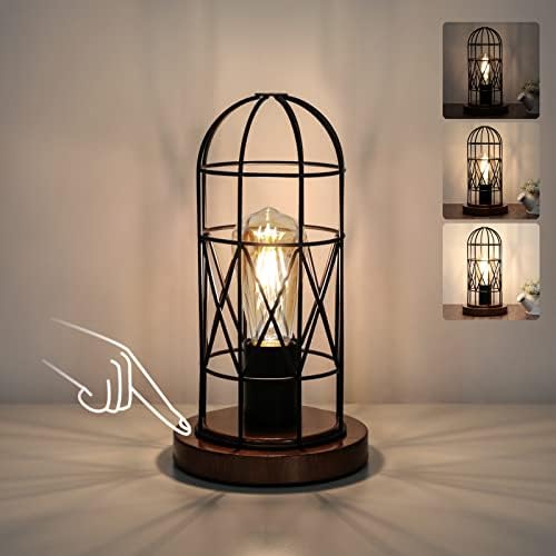 Touch Control Table Lamp, 3 Way Dimmable Lamp, Industrial Bedside Lamp