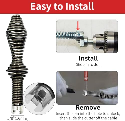 Alrens 10PCS Drain Snake Drill Attachment for RIDGID K-400, Fits 5/8" Cable | Drain Auger Cutter Kit Fits K-400, C-4, C-6, C-7, C-8 & C-9