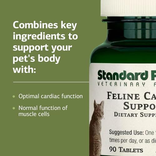 Standard Process Inc. Feline Cardiac Support - Cardiovascular System Supplement for Felines - Dietary Cat Supplement to Support Heart Health &