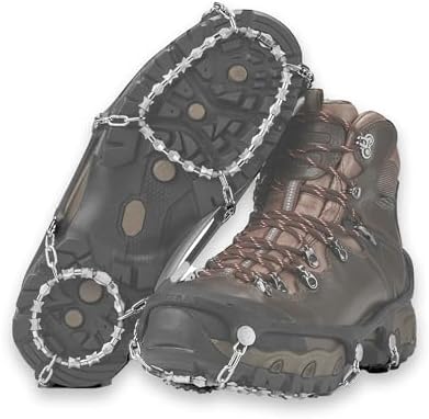 Yaktrax Diamond Grip - Full-Foot Traction on Ice, Snow, & Multi-Terrain Surfaces - Swiveling Diamond Bead Grip Points - Cold-Resistant Easy On/Off Elastic Upper Band