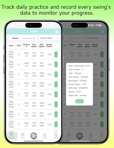 Portable Golf Launch Monitor & Simulator, Mobile Launch Monitor for Golf Swing Analysis, Simulators for Home ，Training & Swing Analyzer
