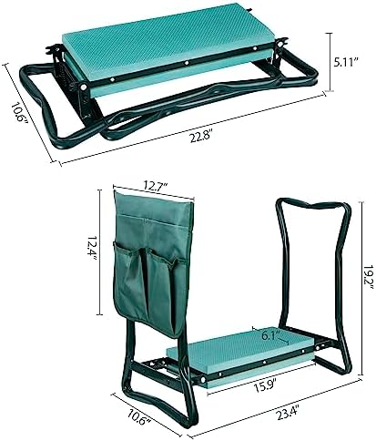 Folding Garden Kneeler Bench, Heavy Duty Garden Stool Kneeling Pad, Bench Seat for Kneeling to Prevent Knee Pain