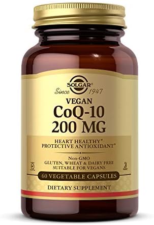 Solgar Vegetarian CoQ-10 200 mg, 60 Vegetable Capsules - Non-GMO | Supports Cellular Energy, Gluten Free, 60 Capsules