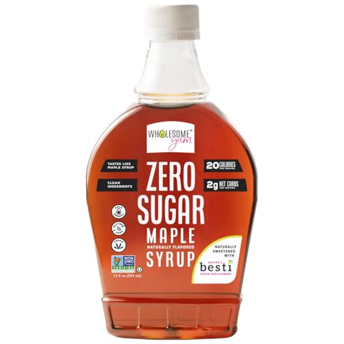 Wholesome Yum Zero Sugar Maple Syrup, Monk Fruit Allulose Keto Maple Syrup