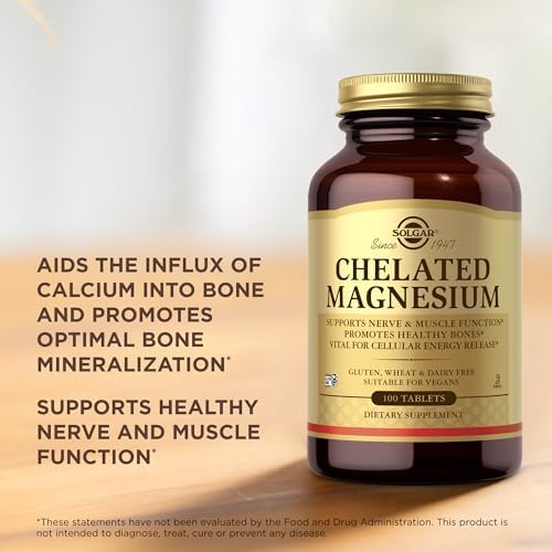 Solgar Chelated Magnesium, 250 Tablets - Supports Nerve & Muscle Function - Promotes Healthy Bones - Vital for Cellular Energy Release - Non-GMO, Vegan, Gluten Free, Dairy Free - 62 Servings
