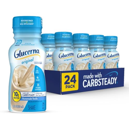 Glucerna Original Nutrition Shake to Support Blood Sugar Management | Diabetes Care Shake, 10g Protein, Ready-to-Drink Meal or Snack Replacement for Adults, 180 Calories, Vanilla, 24 Pack