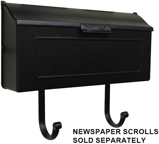 Special Lite Horizon Horizontal Wall Mount Mailbox - Black Aluminum Mailbox for Wall Mount - SHH-1006-BLK