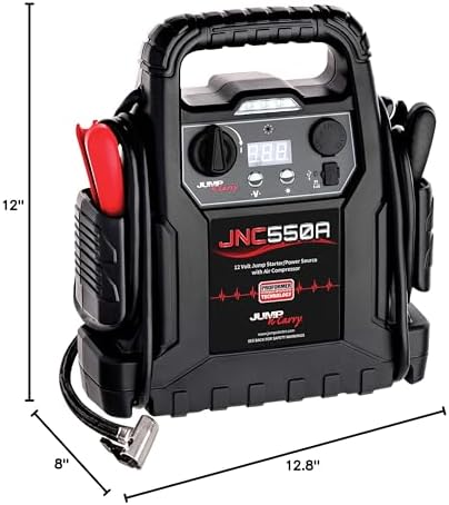 Clore Automotive Jump-N-Carry JNC550A 1100 Peak Amp Jump Starter with Air Compressor , Black