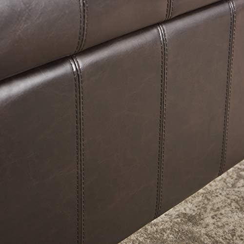 Christopher Knight Home Alexandria Bonded Leather Storage Ottoman, Marbled Brown , 31” x 31”x 18.6”