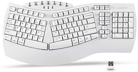 Perixx PERIBOARD-512B Wired Ergonomic Keyboard - Split Keyboard, Wrist Rest, Natural Typing - Wired USB Connectivity - US English - Black