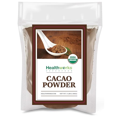 Healthworks Superfoods Organic Cacao Powder 1 lb Unsweetened Vegan Non-GMO | Organic, Unsweetened, Antioxidant, Magnesium, Non-GMO, Vegan, Keto, For Baking, For Smoothies, For Hot Chocolate, Paleo