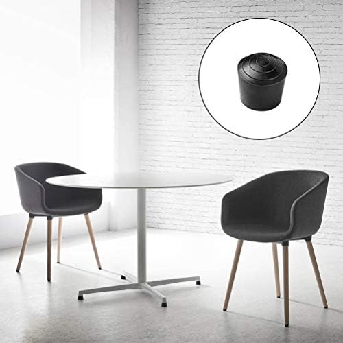 50pcs Chair Leg Cap Tips,Vankcp 7/8 inch Rubber Black Round Anti Slip Caps Chair Legs for Table Folding Chairs (50Pcs)