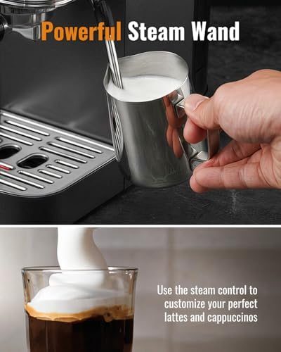 SHARDOR Espresso Machine 20 Bar, Professional Espresso Machine with Milk Frother and Touchscreen, Expresso Coffee Machines with Adjustable Temperature,for Cappuccino, Latte, Stainless Steel, White