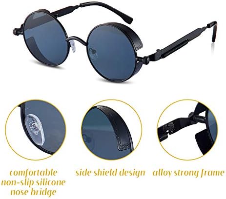 Frienda 4 Pcs Retro Steampunk Sunglasses