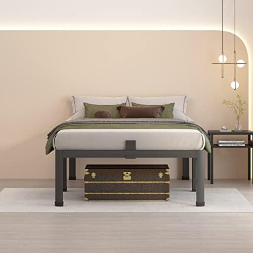 MAF 18 Inch Twin Bed Frames with Round Corner Legs Mattress Slide Stopper | No Box Spring Needed, Heavy Duty Metal Platform Bed Frame