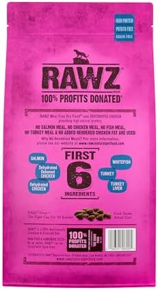 Rawz Salmon, Dehydrated Chicken & Whitefish Recipe Natural Dry Cat Food (3.5lb, Salmon, Dehydrated Chicken & Whitefish)