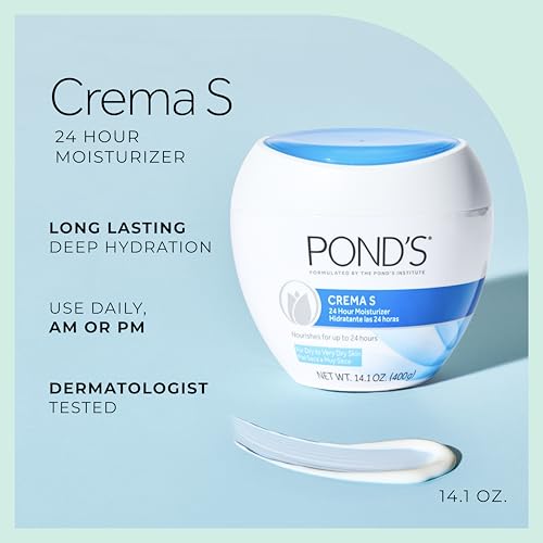 Pond's Nourishing Moisturizing Cream, Crema S, Fragrance Free, Ivory, 14.1 Oz