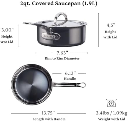 Hestan NanoBond Molecular Titanium 5-Piece Cookware Set - PFAS-Free Stainless Steel, 4x Stronger, 1050°F Safe, Induction Compatible